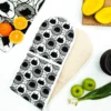 Village And Home Double Oven Glove Black And White -The Savanna Ovengloves