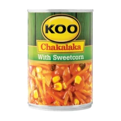 Koo Chakalaka With Sweetcorn 410g -The Savanna silo product image v2 02Feb2021 180221 6001059953563 front 490411 2636 400Wx400H