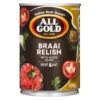 All Gold Braai Relish 410g -The Savanna silo product image v2 31Aug2023 180346 6001059951446 Straight on 172870 1180 515Wx515H